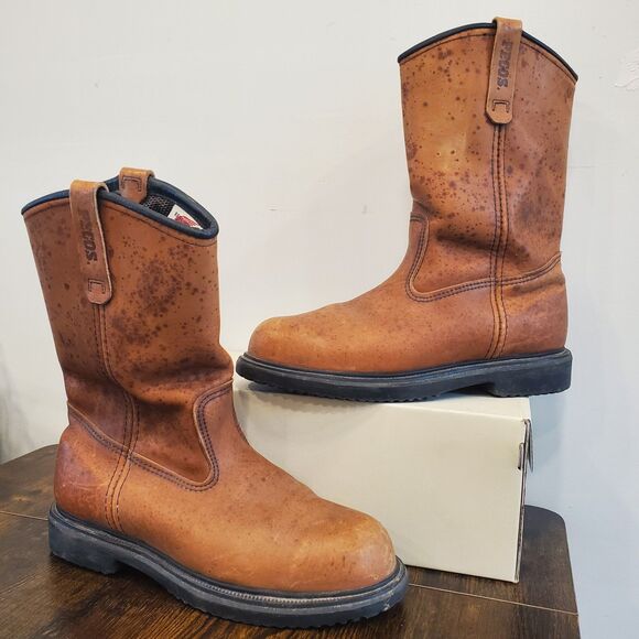 Red Wing Pecos 899 Men\'s Size 8.5D Leather Pull-On Boots Steel Toe Electric main image 11